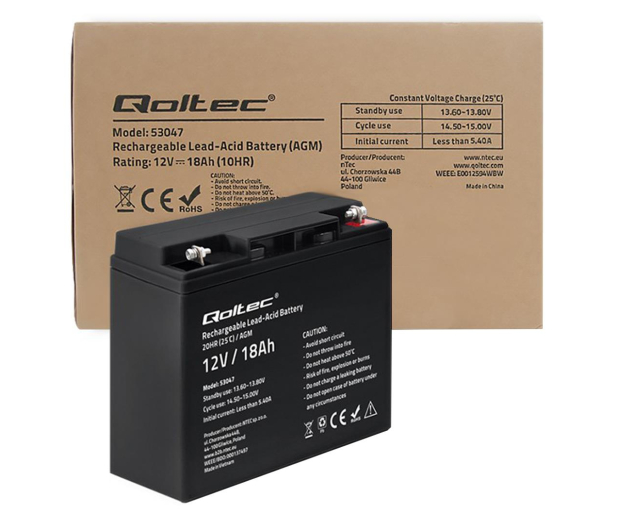 Qoltec Akumulator AGM 12V 18Ah - 1238929 - zdjęcie 4